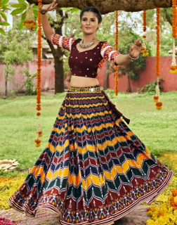 Maroon Multi-Colored Lehenga