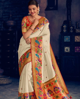 Blue Banarasi Silk Saree