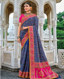 Blue Banarasi Silk Saree